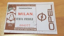 BIGLIETTO STADIO CALCIO SERIE A FIORENTINA MILAN 1983 1984 CURVA FIESOLE