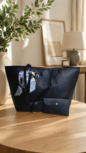 Elegant black tote bag with - tote,