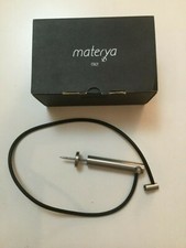MATERYA embrasse fermatenda DX a PARETE inox satinato e cuoio nero MADE IN ITALY
