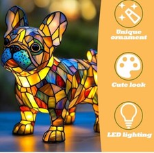 Lampada vintage a led a forma di bulldog Francese 