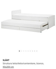 Letto 2 Letti Singoli 90x200 Bianco con Cassetti Estraibile
