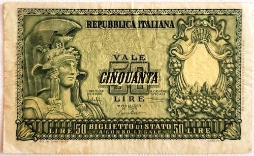 Italia banconota lire 1951 - 50,