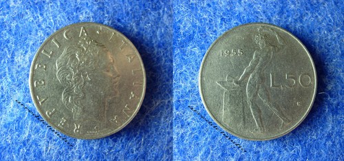 Italia lire vulcano - lire, 1955