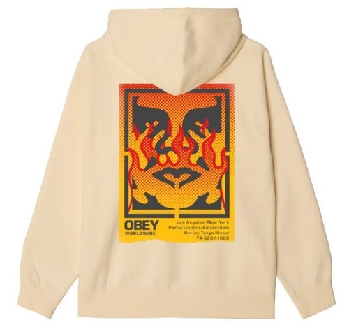 Felpa obey icon stencil flame - obey,