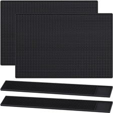 4 Pcs Thick Rubber Bar Mats