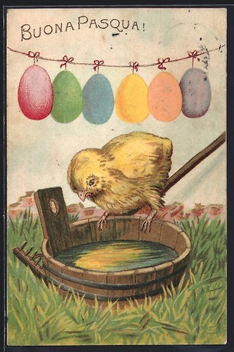 Cartolina auguri pasqua - auguri, di