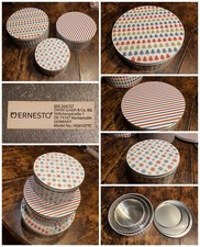 Set 3 SCATOLE?NATALIZIE latta NATALE regalo biscotti CONTENITORI barattoli tond