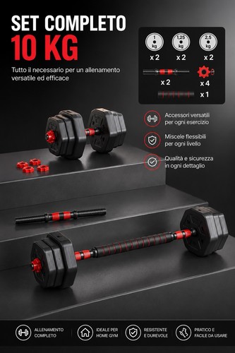 Set manubri regolabili con - manubri,