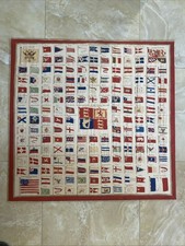 Foulard vintage in seta con le bandiere del mondo