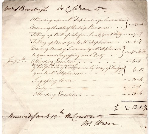 1780 conto manoscritto - 1780,