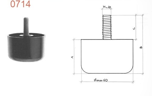 Piedino plastica nero con - nero,