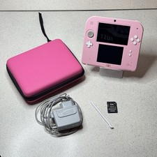 Nintendo 2DS Pink + 4GB SD + Pen + Charger + Case TESTED