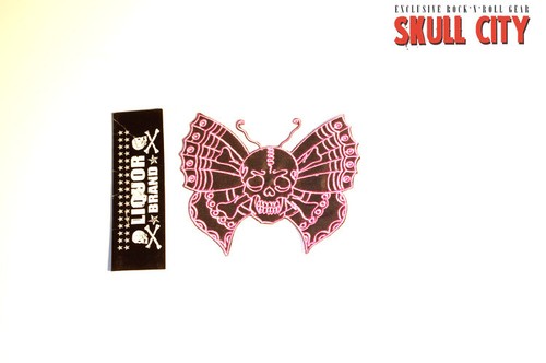 Liquor brand skull butterfly - brand,