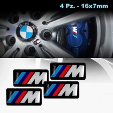 STEMMA M SPORT PER CERCHI RUOTA BMW COMPATIBILE ADESIVO NERO LOGO FREGIO 4 PEZZI