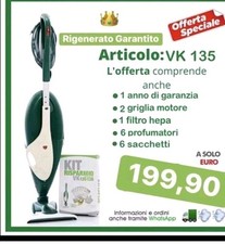 FOLLETTO  VK 135 USO FIERA CON SERIALE E GUSCI ORIGINALE GARANZIA 24 (CUNEO) 