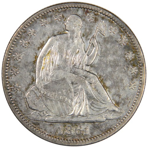 Mezzo dollaro 1861 seduto - mezzo,