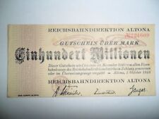 BANCONOTA 100 MILLIONEN REICHSMARK GERMANIA 1923 SPL