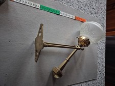 lampada liberty in ottone alta 26.5 cm più  vetro con contrappeso molto bella