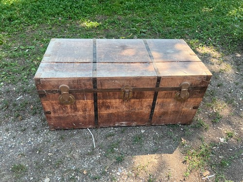 Baule legno con rinforzi - con, in