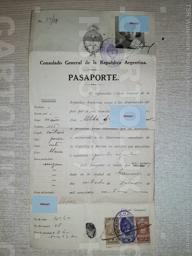 H8637 passaporto 1921 due foto - passaporto,