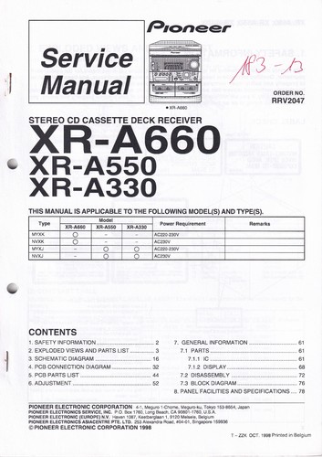 Manuale servizio pioneer - manuale,