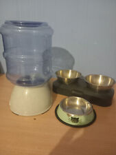 set x 3 ciotole acciaio inox e dispenser acqua cane gatto 