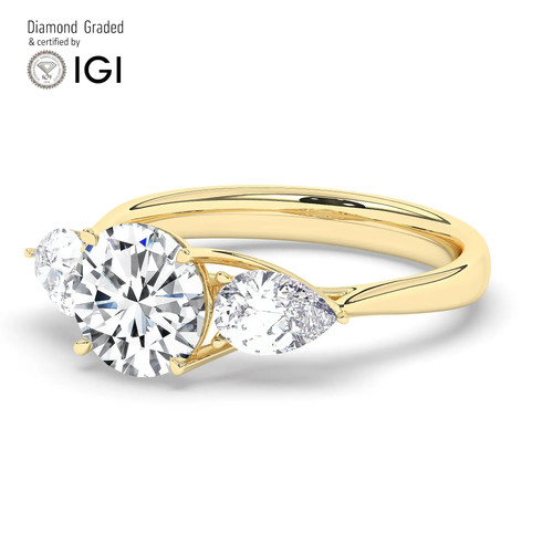 Anello trilogy diamante tondo - diamante,