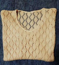 MAGLIETTA, T - SHIRT, MAGLIA DA DONNA, MEZZA MANICA, COLOR AVORIO, TAGLIA M