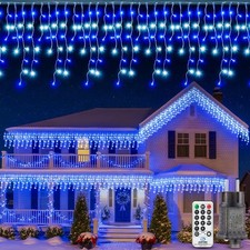 Luci Natale 10m a cascata blu