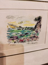 Michele Cascella .litografia ACQUARELLATA firmata e numerata in cornice (II)