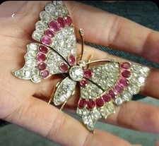 Spilla farfalla rubino rosa 3