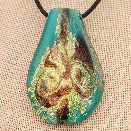 Collana vintage murano teal - collana,