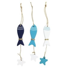 PESCE CON STELLINA IN LEGNO