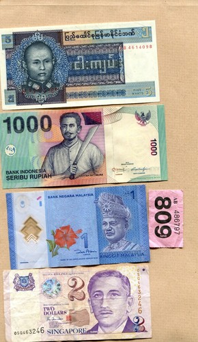 Lotto banconote paesi asiatici