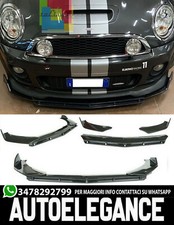 LAMA MINI R55 R56 R57 R58 R59 SPLITTER PARAURTI ANTERIORE NERO LUCIDO LOOK RS -