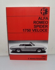 Uso e manutenzione Alfa Romeo 1750 Spider use and maintenance owner’s manual