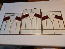 Tris di pannelli in vetro bisellato Art Nouveau fine 800 inizi 900