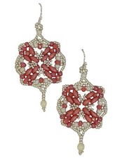 orecchini estate rosa corallo perline di vetro bijoux bigiotteria regalino amica