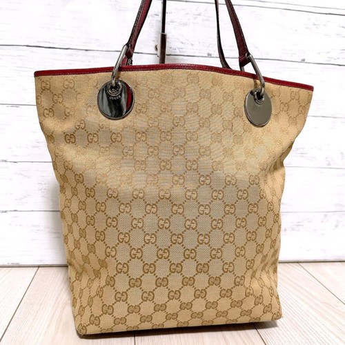 Gucci borsa tote beige tela