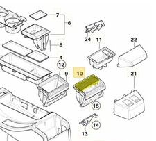 BMW E46 coperchio posacenere posteriore tapparella coperchio tappo coupé cabrio touring M3