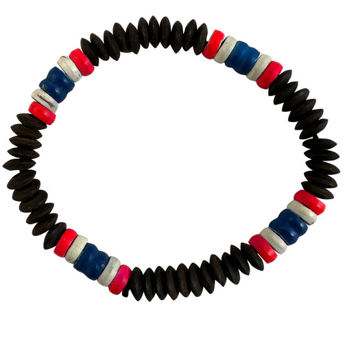 Braccialetto perline legno - braccialetto,