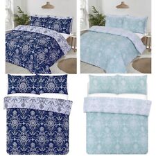 Set copripiumino reversibile NightComfort modello damascato barocco con federe