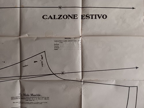 Cartamodello calzone estivo - cartamodello,