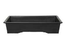 Vaso Giapponese rettangolare in plastica marrone per bonsai 31x21,5x5,5 cm - PG7