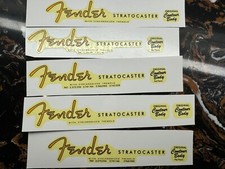 Set Completo 5 Pezzi FENDER Chitarra Basso STRATOCASTER Retro Waterslide Headstock Decalcomanie