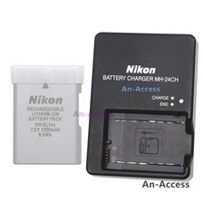 Caricabatteria originale Nikon EN-EL14a MH-24 per D3400 D3500 D5600 P7000 P7100 