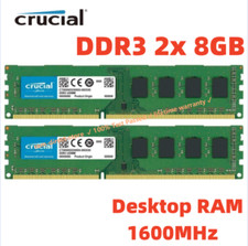 CRUCIAL DDR3 1600 MHz 2x 8 GB 16 GB PC3-12800 memoria desktop RAM 240 pin DIMM 16G 8G