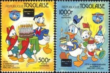 Togo 1986 Walt Disney Paperino Duck Nipoti Cartoni Animati Animazione Stampex