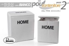 SET 2 CESTE VIMINI LEGNO Portabiancheria BAGNO SALOTTO CONTENITORE BIANCO H52/42