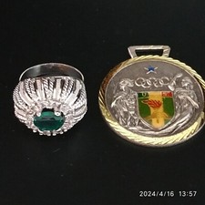 LOTTO BIJOUX VINTAGE 1 ANELLO ARGENTO 925 FIRMATO GR E UNA MEDAGLIA SPORTIVA 